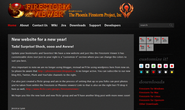 Firestorm Viewer Homepage